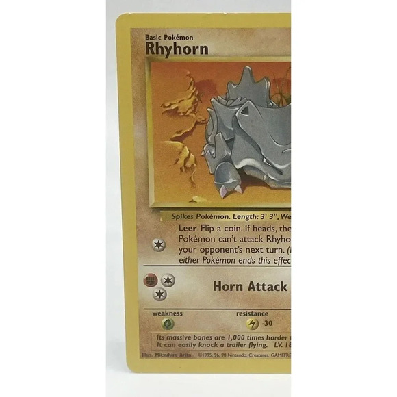 Pokemon Card Rhyhorn 61/64 Jungle Common Non‎ Holo Vintage 1999 WOTC LP - Picture 2 of 6